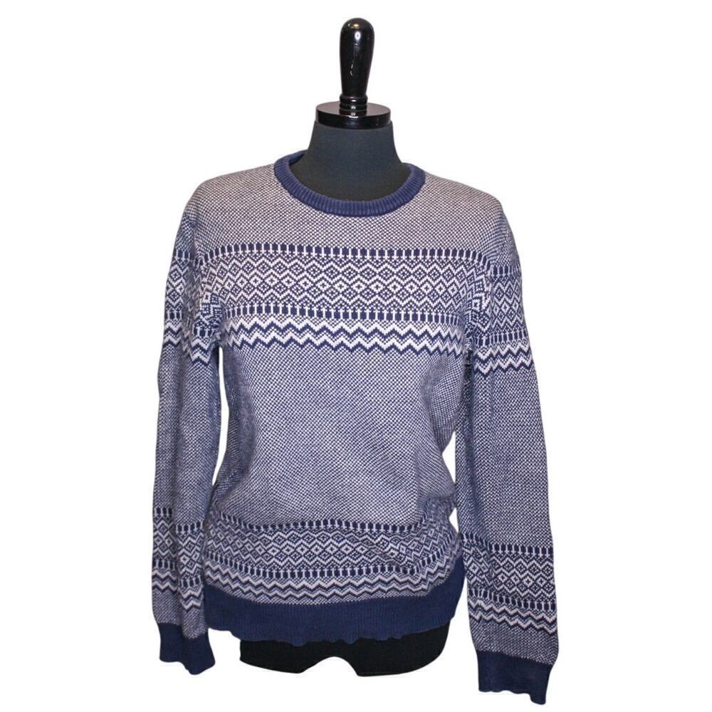 Levi's Crewneck Pullover Sweater Fair Isle Grandpa Cabin Winter Blue M